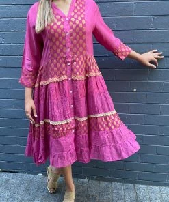 Samsaara Dresses Party In Cerise Dress | S14s