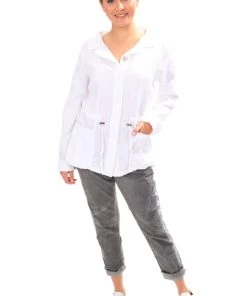 See Saw Jackets/Coats Linen Drawstring Jacket-SW3592