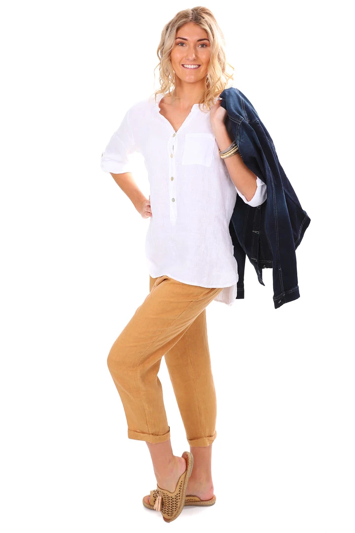 So French So Chic Jodi Linen Pants - Camello 4 So French So Chic Jodi Linen Pants - Camello