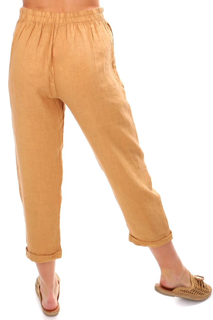 So French So Chic Jodi Linen Pants - Camello 3 So French So Chic Jodi Linen Pants - Camello
