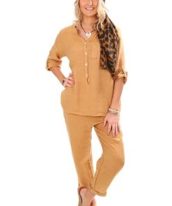 So French So Chic Rita Linen Shirt | Camello | SF7