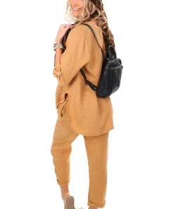 So French So Chic Rita Linen Shirt | Camello | SF7