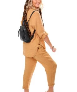 So French So Chic Rita Linen Shirt | Camello | SF7