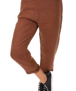 So French So Chic Jodi Linen Pants | Tabacco