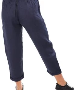 So French So Chic Jodi Linen Pants - Blue 5 So French So Chic Jodi Linen Pants - Blue