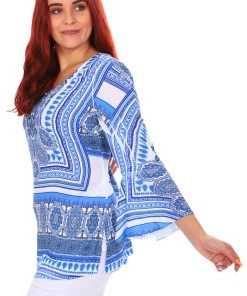 Seven Sisters Tops Sari V Neck Top (Royal)