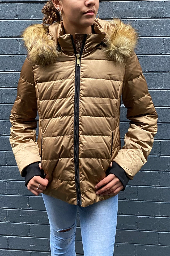 Sabena Metallic Down Puffer Jacket | Gold Jackets/Coats 1 Sabena Metallic Down Puffer Jacket | Gold Jackets/Coats
