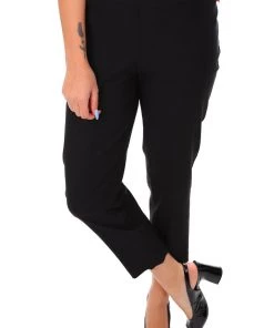 Lisette Lycra Crop Pants - Black