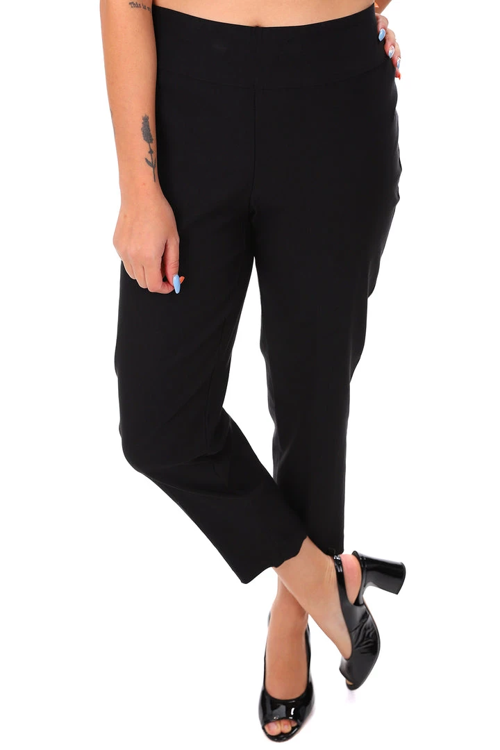 Lisette Lycra Crop Pants - Black 1 Lisette Lycra Crop Pants - Black