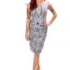 Romance Events Yvette Cap Sleeve Dress | Grey | ROM31