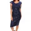 Romance Yvette Cap Sleeve Dress | Navy | ROM30 Events