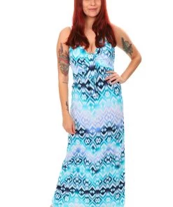 Sandra Soulos - ILLIUM Halter Neck Blue Maxi Dress (s)