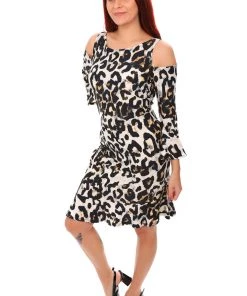 Illium Cheetah Frill Hem Frock
