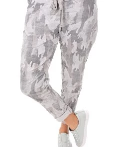 The Italian Cartel Amarie Camo Pants | Soft Grey