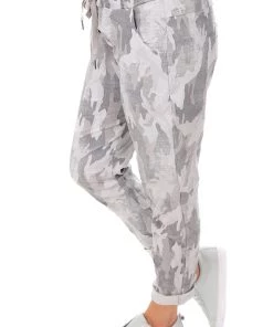 The Italian Cartel Amarie Camo Pants | Soft Grey