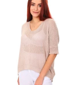 Cindy G Knit Top | Natural | CG7 Tops