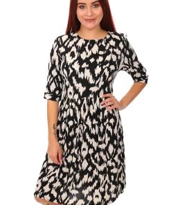 Naturals By O & J 3/4 Sleeve Round Neck Dress | Mamba S Dresses