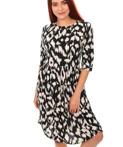 Naturals By O & J 3/4 Sleeve Round Neck Dress | Mamba S Dresses