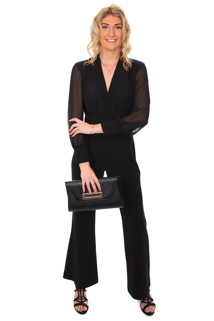 Zaliea Chiffon Sleeve Jumpsuit | Black | Z6 Events 1 Zaliea Chiffon Sleeve Jumpsuit | Black | Z6 Events