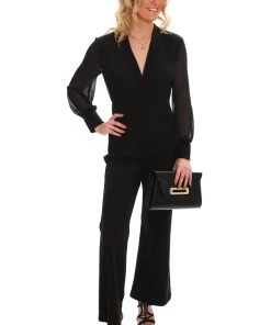 Zaliea Chiffon Sleeve Jumpsuit | Black | Z6 Events 8 Zaliea Chiffon Sleeve Jumpsuit | Black | Z6 Events