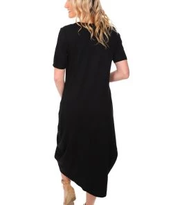 Foil Soft Focus Twist Dress | Black White | S
