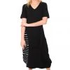 Foil Soft Focus Twist Dress | Black White | S