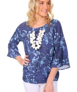 Foil Tops Fresh Start Top | Blue | Tie Dye