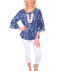 Foil Tops Fresh Start Top | Blue | Tie Dye