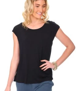 Tani Flared Swing Tank Top - Black
