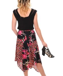 Frank Lyman Tops Mesh Cut Out Top - Black