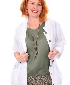 See Saw Linen 3/4 Drawstring Jacket - White