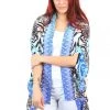 Fashion Spectrum Scarves/Wraps Zebra Short Cape - Aqua