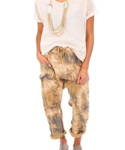 The Italian Cartel Aida Linen Pants | Mocha | IC25