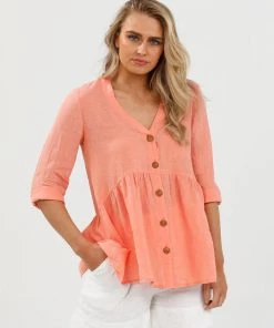 Brave & True Ines Shirt | Coral | BT4