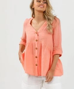 Brave & True Ines Shirt | Coral | BT4