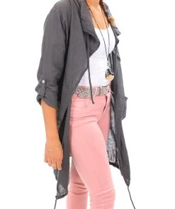 The Italian Cartel Teramo Linen Jacket | Charcoal | IC32