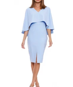 Romance Ivy Cape Dress | Powder Blue | ROM16 Clothing