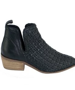 Human Jaxs Leather Woven Boots | Black | HS18