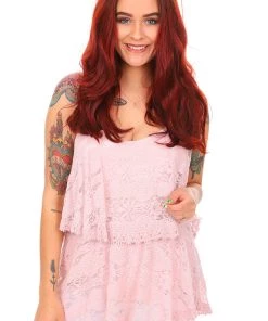 Jenny Jazz Vella Cotton Lace Top | Rose | S