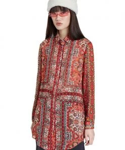 Desigual Long Shirt With Ethnic Borders | D5
