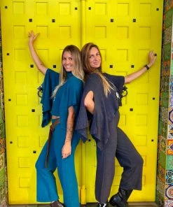 Jenny Jazz Knitwear/Jumpers El Camino Poncho - Teal - JJ23