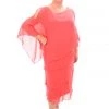 Layla Jones Tiered Chiffon Dress - Coral Clothing