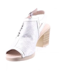 Nu By Neo Shoes Argos Leather Heels | Silver