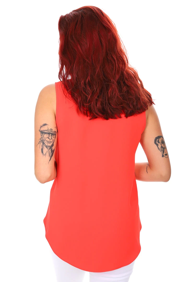 Joseph Ribkoff Tops Hi Lo Sleeveless Top - Red 4 Joseph Ribkoff Tops Hi Lo Sleeveless Top - Red