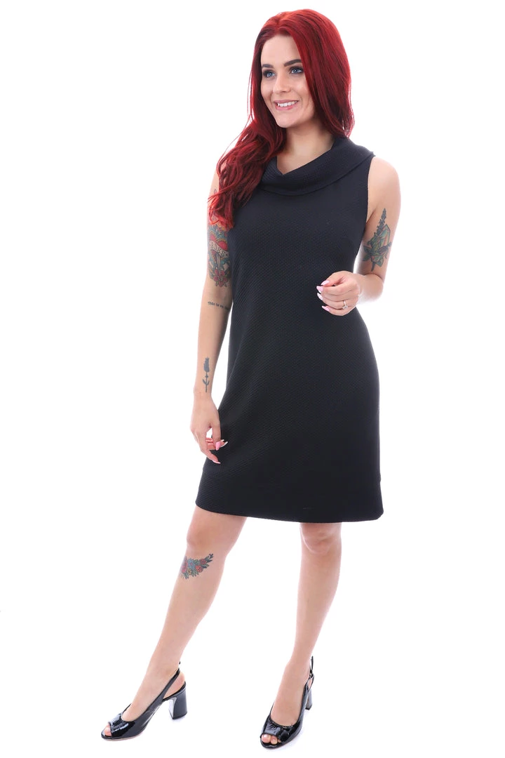 Joseph Ribkoff Twiggy Cowl Neck Dress - Black