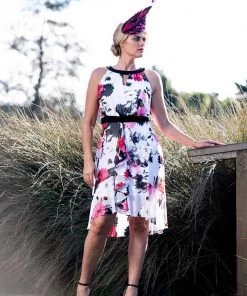 Joseph Ribkoff Floral Halter Neck Dress