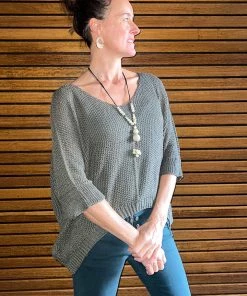 Cindy G Knit Top | Khaki | CG7