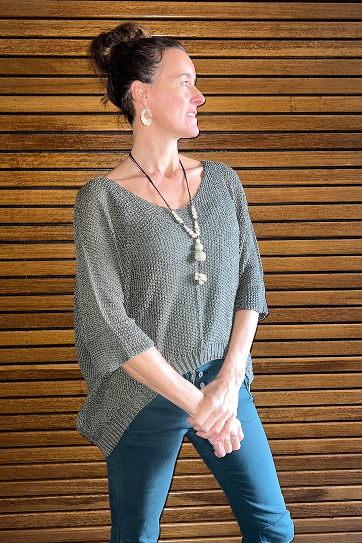 Cindy G Knit Top | Khaki | CG7 1 Cindy G Knit Top | Khaki | CG7