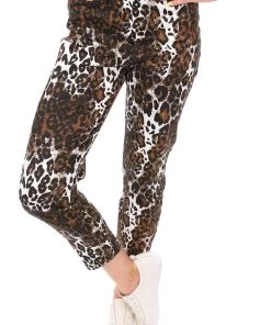Whispers Pants Leopard Print Cotton Pant | Brown