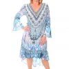 Fashion Spectrum Paluma High Low Silk Dress | Blue | FS7 Resort Wear